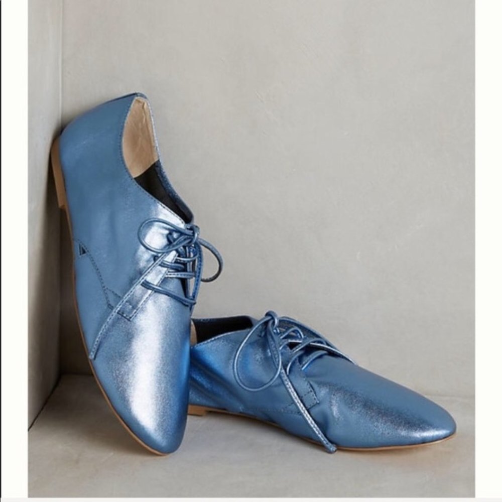 Anthropologie Candela Dance Oxford Metallic 6.5